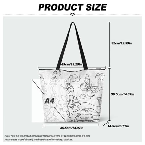 Bolsa de compra reutilizable para colorear con dibujo de caricatura miniatura 5