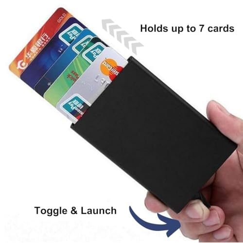 Image of Mart RFID Blocking Aluminum Card Holder Wallet - Slim Pop-Up Business & Credit Card Case with Money Pocket - Secure, Stylish & Minimalist Design for Men & Women