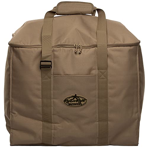 Rig'Em Right Waterfowl Deluxe 6-Slot Lesser Decoy Duck Hunting Bag with Padded Protection and Large Bottom Drains (6-Slot, Brown)