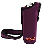 ICOLOR Water Bottle Carrier Neoprene Bottle Holder w/Adjustable Shoulder Strap Sling Insulated Sports Sleeve Bag Cover,for Stainless Steel & Plastic Bottle w/The Diameter Less Than 3 inch