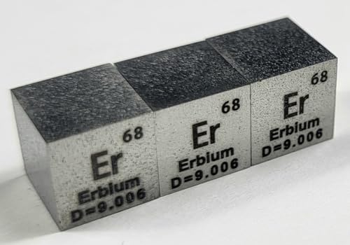 Image of 0.39 inch 10mm Erbium Metal Cube Er up to 99.9% Pure Periodic Table Element Engraved Density Collection Science Education Display Block Cube + Acrylic Case Box - 1PC