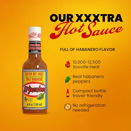 Image of El Yucateco XXXtra Hot Habanero Sauce, 4 fl oz, Pack of 3