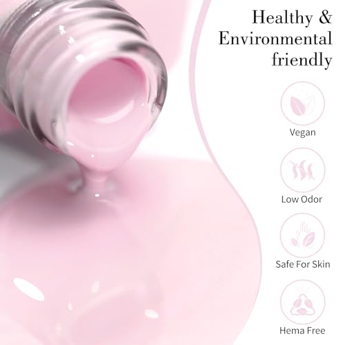 Image of CANNI 9ml Soft Peach Pink Gel Nail Polish, High Gloss UV LED Soak Off Gel