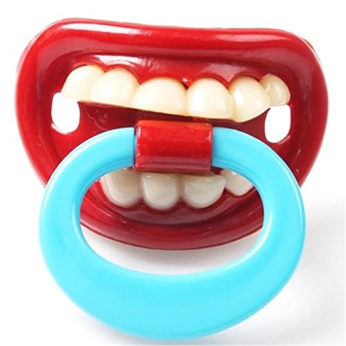 Hangqiao Baby - Chupete divertido, diseño de boca con dientes (6 modelos) Arten4 Talla:talla única