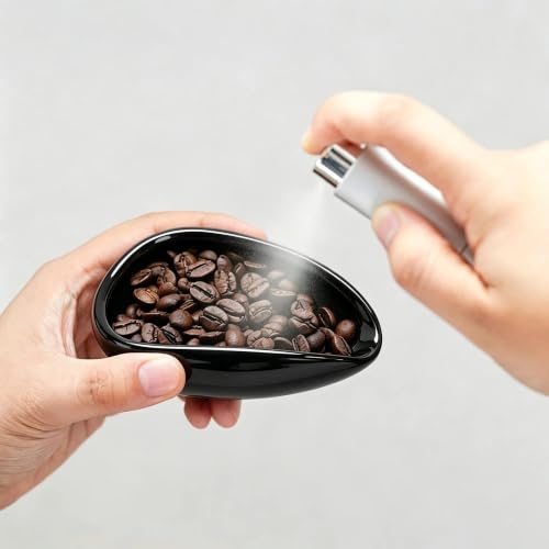 Image of watchget Ceramic Coffee Dosing Cup & Tea Storage Tray, Bright Black