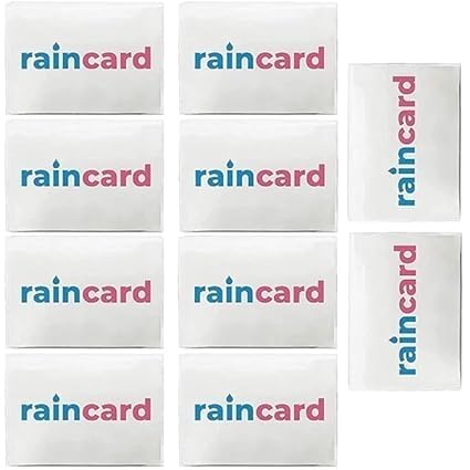Unisex Disposable Rain Card Poncho with Hood, Ultra-Compact Waterproof Emergency Raincoat for Men & Women, Pocket-Size Lightweight Travel Rainwear, Reusable 2–3 Times (Pack of 8, Multicolor)