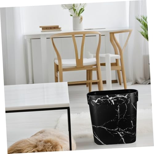 Caneca de basura rectangular de plástico color negro miniatura 7