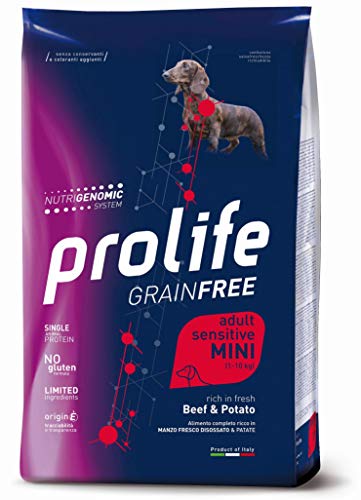 Prolife Grain Free Adult Sensitive Manzo & Patate - Mini. confezione da 7 KG.