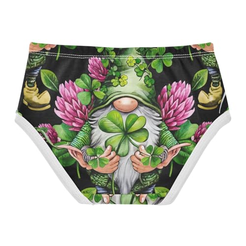 Whimsical Gnome Green Shamrock Panties Little Girl Girls Underwear Toddler Cotton Funny Kids Undies Briefs 2t2
