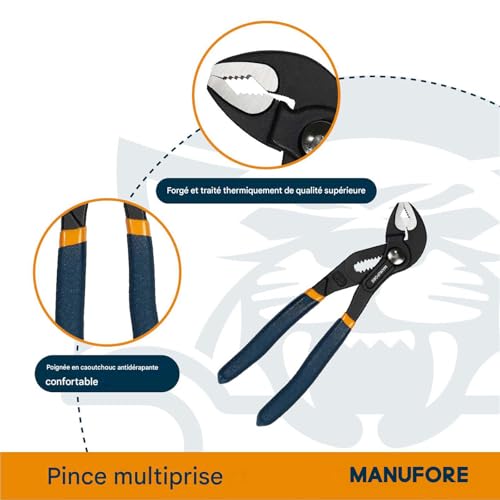 Jeu de pinces multiprises MANUFORE 3 pièces 180-400 mm avec sac - 6