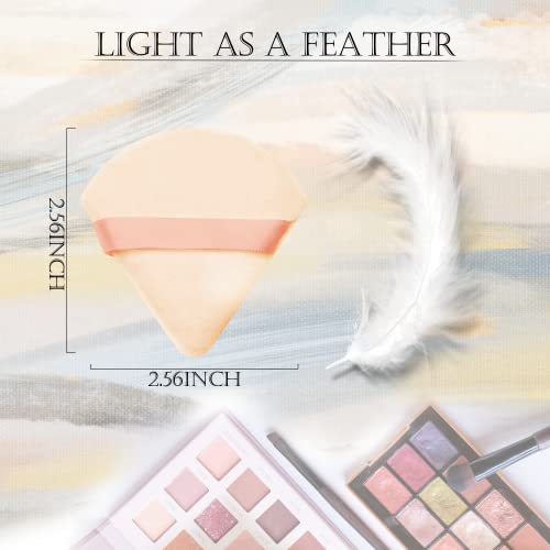 Bvcewilty Triangle Powder Puff, 6 Pieces Soft Makeup Puff, Powder Puffs Made Of Cotton Velour Designed For Contouring, Under Eyes And Corners, 2.76 Inch Normal Size, With Strap #TOP5