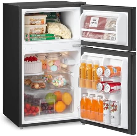COMFEE' 87L Under Counter Fridge Freezer, Reversible Door, RCT87BL2(E)