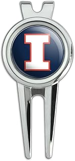 GRAPHICS & MORE University of Illinois Fighting Illini Logo Golf Divot Repair Tool and Ball Marker