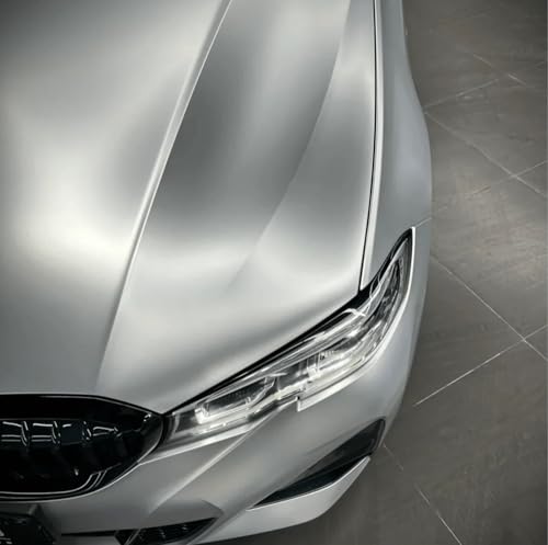 Image of WISDOM Silver Metallic Wrap Vinyl Self Adhesive, Vinyl Car Wrap Self-Adhesive Film Decal (12 inch x 98)