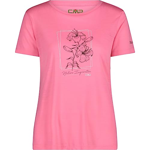 T-shirt rose CMP Femme 38 top manches courtes imprimé
