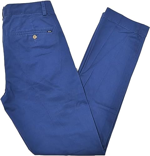 Ralph Lauren Polo Men's Big & Tall Straight Fit Linen-Blend Pants (33x32) Blue3