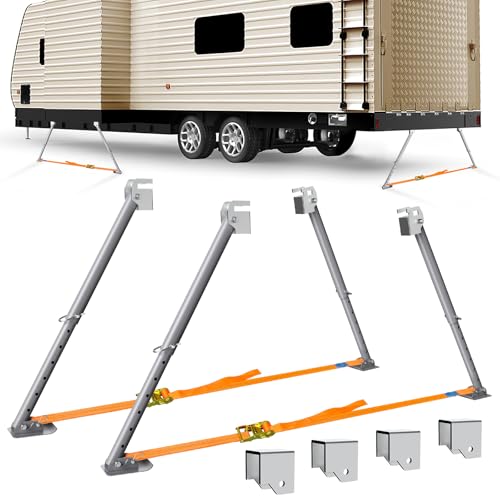 BuyGoe Universal RV Stabilizer I-Beam Mount or Welding Installation to Reduce Shaking Wobble with a Carry Bag Camper Jack Accessory Fit RV 5th Wheel Travel Trailer Height 15.35-25.5 inch (2 pcs)