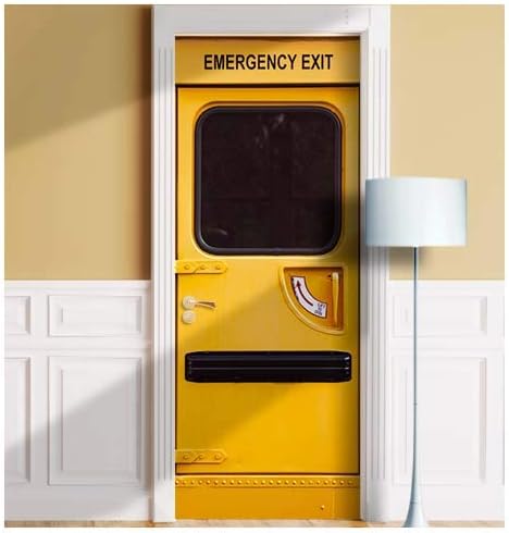 Emergency Door Mural. Single Piece Sticker, Decal. Wrap, Cover. Peel and Stick, Self-Adhesive, Removable (Emergency, 30"x80")