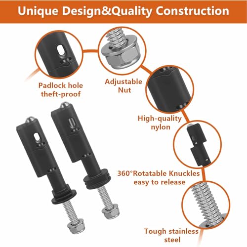 Focket Montagestift-Kit Passend für MaxTrax MKII-Bergungsbretter, Abschließbares Anti-Diebstahl-Montagestift-Set, Sicherheitsbergungsschienen und Traktionsbrett-Montageset (4 Packungen)