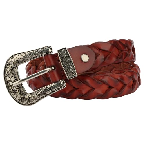 Women's Leather womens belt Genuine Leather Woven Western Style Vintage braided leather belt Men and women3