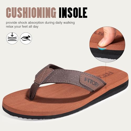 Image of FITORY Men's Flip-Flops, Thongs Sandals Comfort Slippers for Beach