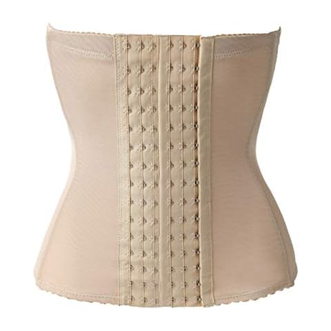 Women Elastic Mesh Underbust Waist Training Trainer Cincher Corset Body Shaper (L, Beige) Cover