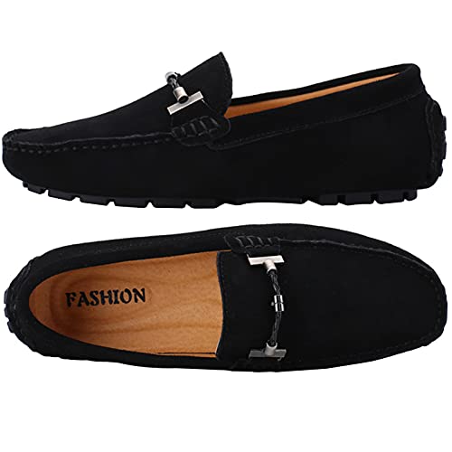 Flat Loafer for Men Suede Leather Slip-on Dress Driving Moccasins Casual Boat Shoes2