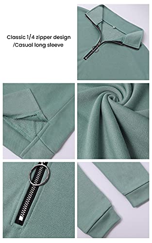 image for PRETTYGARDEN Women Causal 1/4 Zip Pullover Long Sleeve Collar Sweatsh
