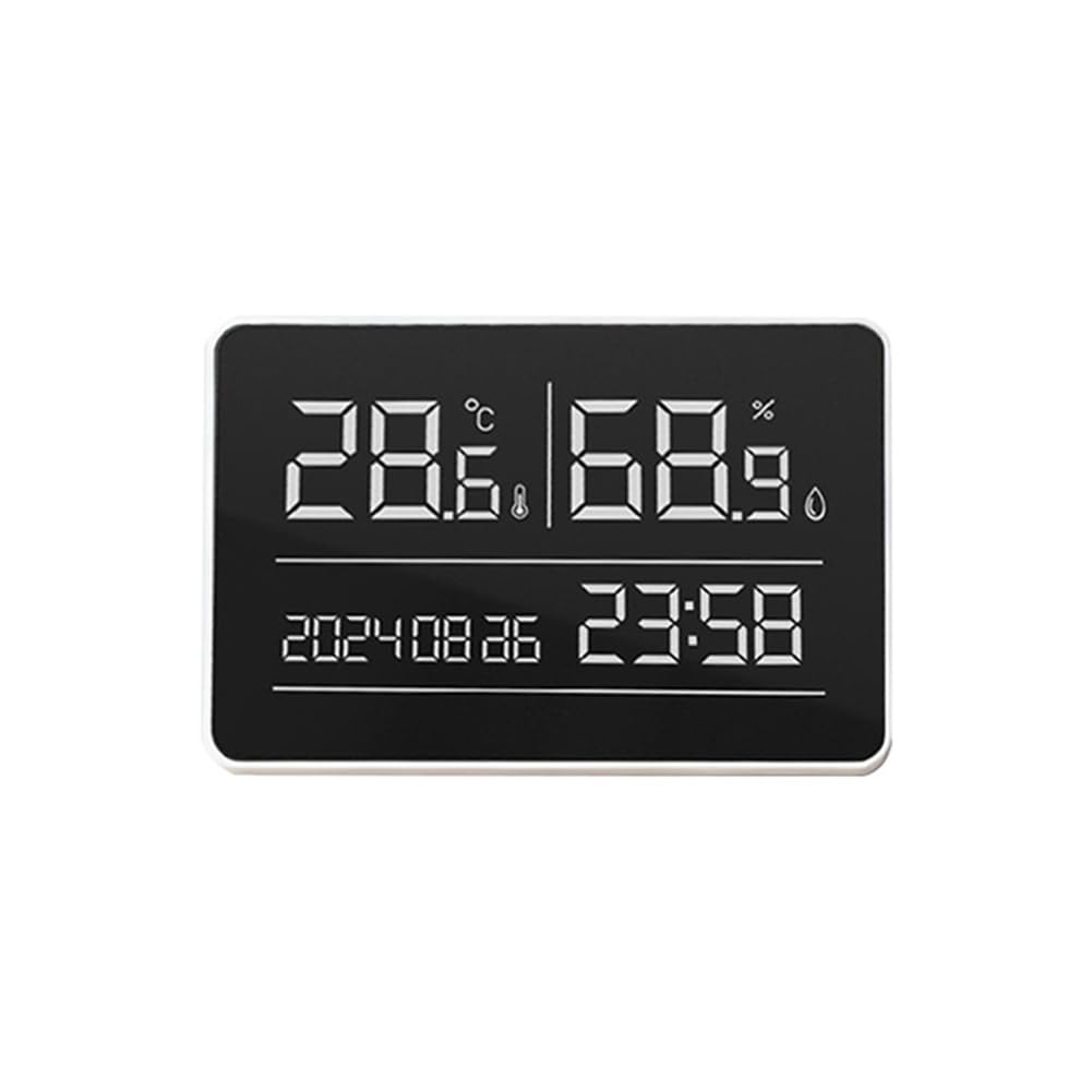 Hndhbfgrt Living Room Digital Clock LED Calendar Wall Clock Thermometer and Hygrometer Display
