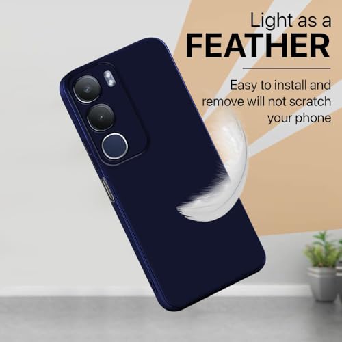Image of Back Cover for Vivo Y29 5G / Y19s 4G | Full Camera Protection | Premium Liquid Silicon Case | Flexible Bumper Case for Vivo Y29 5G / Y19s 4G (Dark Blue)