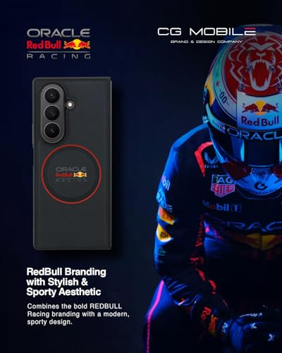 Image of CG MOBILE REDBULL Racing [Official Licensed] Magnetic System | Meshed PU Leather Case with Red Ring Protective Case /Cover Designed for Galaxy Z Fold 7 (2025) - Navy
