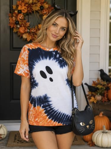 Women's Halloween Shirt, Ghost Tie Dye - image 4