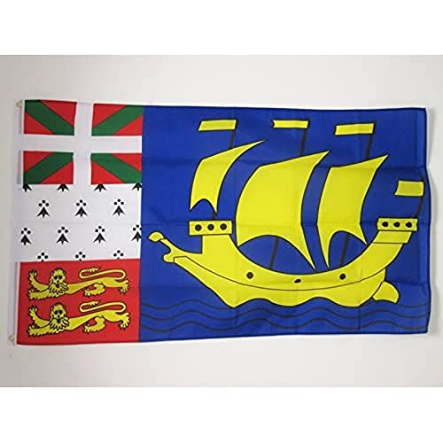 AZ FLAG - Bandera San Pedro Y Miquelón - 150x90 cm - Bandera Saint Pierre Et Miquelon 100% Poliéster Con Ojales de Metal integrados - 110g - Colores Vivos Y Resistente A La Decoloración