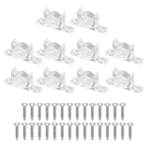 Laroal Lot de 10 Clips pour Faux placards avec vis, en Acrylique, pour façades de Cuisine, tiroirs et armoires