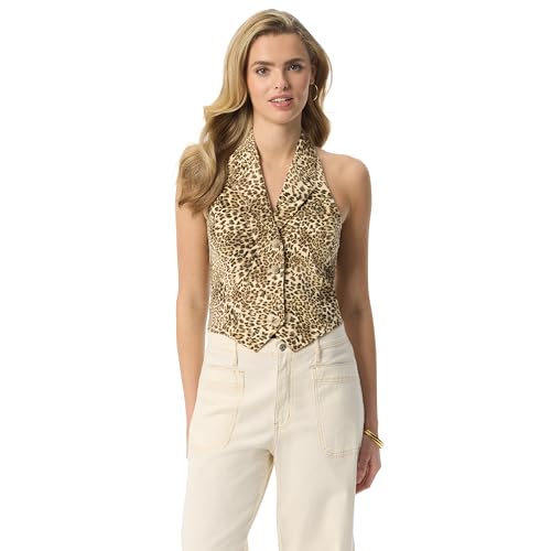 Jessica Simpson Womens Antonia Button Front Halter Vest Standard