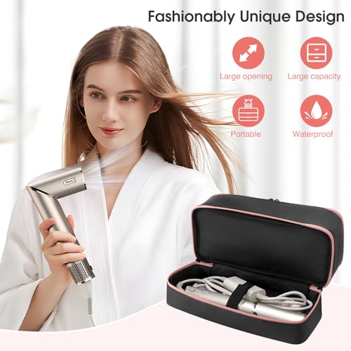 Image of Travel Carrying Case for Hair Dryer for Shark FlexStyle Hair Dryer Bag Double-Layer Beauty Styler Organizer Hair Tool Storage Bag Hairdryer Accessories Black Case