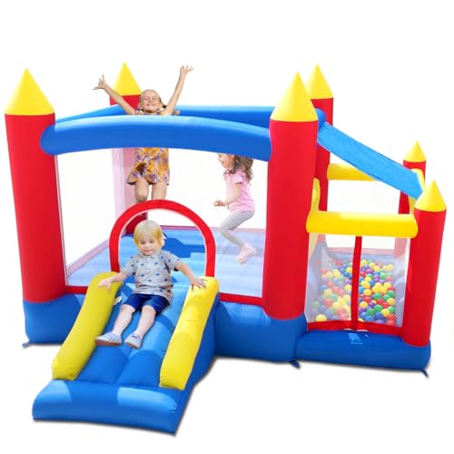 Baralir Inflatable Bounce House with Ball Pit Room for Kids 3-6, Indoor Bounce House with Slide,...