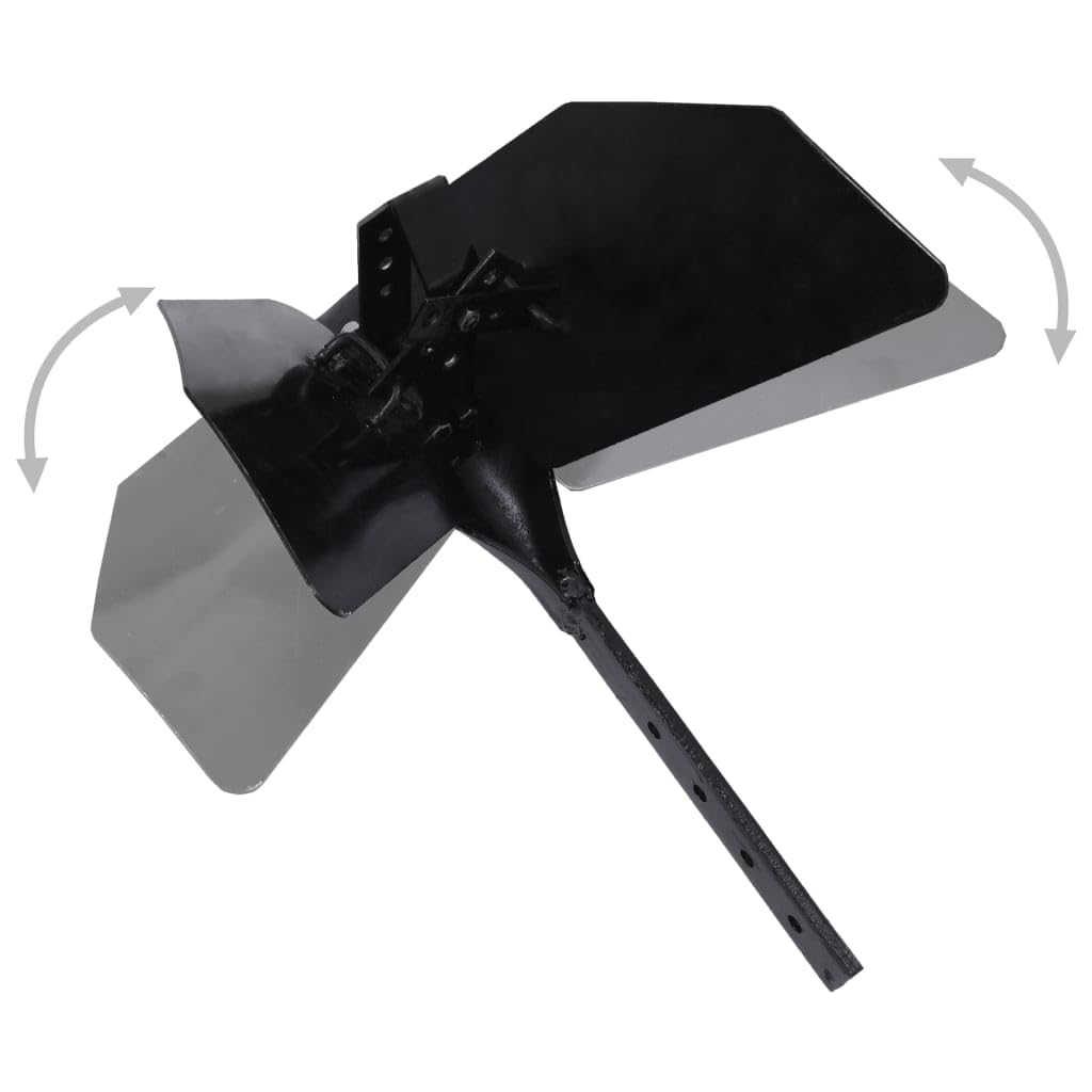 vidaXL Accessoire de Charrue à Timon Sillon Pommes de Terre Légumes Poireaux 4 Positions Réglables en Hauteur Noir Métal 41x37x47 cm