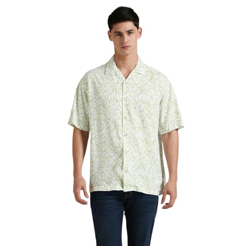 Image of Pepe Jeans Men's Casual Shirt | Trendy Printed Shirt for Men| Relaxed Fit | Half Sleeve | Floral | Printed