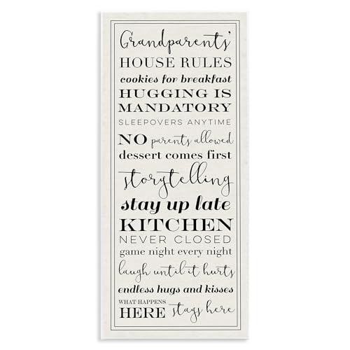 Stupell Industries Grandparents House Rules Wall Plaque, 7 x 17,