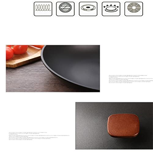 Wok de hierro fundido con mango de madera y tapa miniatura 6