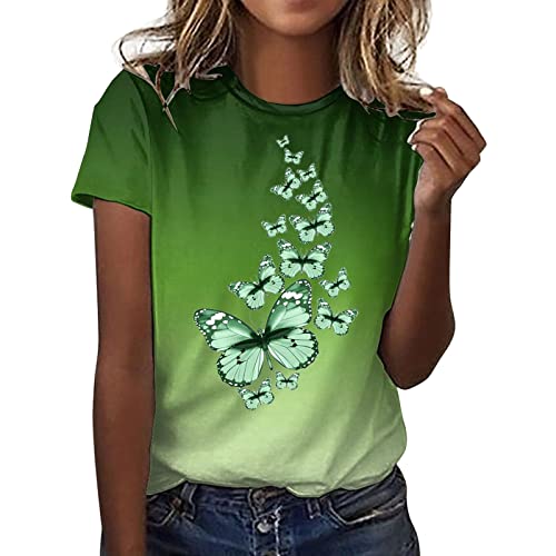 Camiseta de manga corta con estampado casual de elastano para mujer de los años 90, Af, XL