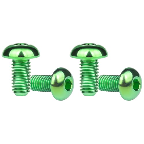 Image of Titanium Bolt M3 8 10 12 15mm Allen Key Head Screws for Bicycle Pack of 4 (Green, M3x10mm)