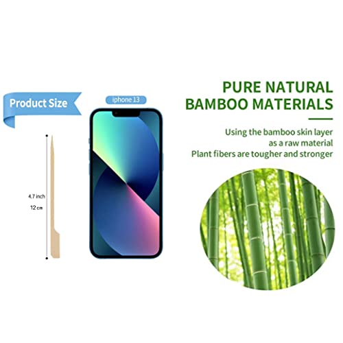 4.7 Inch Bamboo Skewers, 300 Pcs Bamboo Paddle Wood Picks, Toothpicks For Appetizers, Cocktail Picks For Drinks, Food Picks, Bbq, Sandwich, Barbecue Snacks. #TOP1