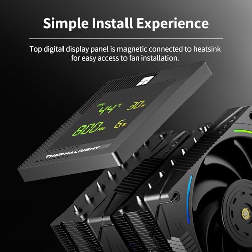 Image of Thermalrlght Phantom Spirit 120 Digital EVO CPU Air Cooler,7 Heat Pipes CPU Cooling,Double Tower Cooling,Support for AM4 /AM5 /Intel lga1700 /115X /1200 /1851,Magnetic Attraction-Digital Screen Top Cover