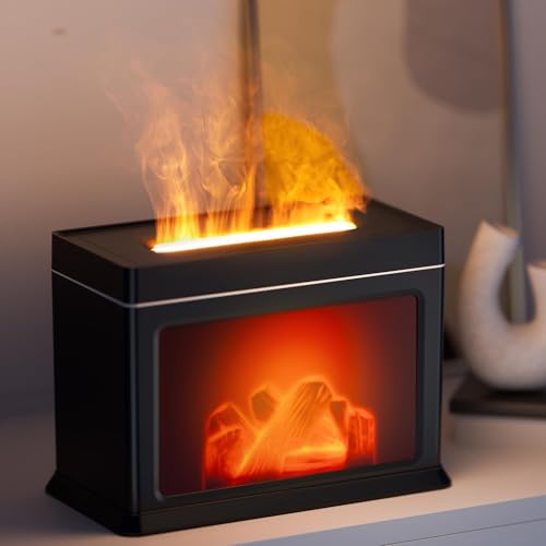 3D Fireplace Aromatherapy Diffuser 300ml Ultrasonic Mist