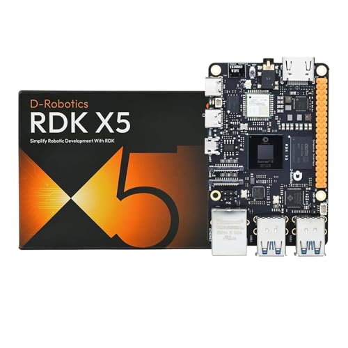 D-Robotics RDK X5 AI Robot Development Board, LPDDR4 4GB/8GB RAM - 8X A55@1.5GHz CPU 10TOPS BPU 32GFlops GPU, for AI Development ROS Deep Learning Robotics Applications (SBC,8GB RAM)