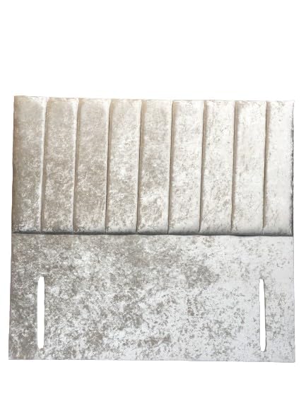 luxisleepltd Clarance FloorStanding Headboard for Divan Beds,Crushed Velvet,Buttons,Cream,Grey,Steal,Single,Double,King (Champagne, 5ft)