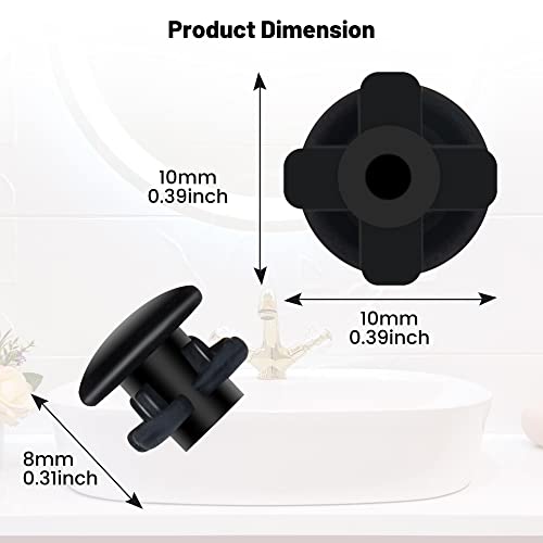 Image of 6 Pcs Replacement Part Reservoir Tank Valve Rubber Gasket, Blue Washer Reservoir Plug Compatible with Waterpik Water Flossers WP900, WP112, WP250, WP300, Ultra, Nano, Traveler, VAVA, H2o (Black)