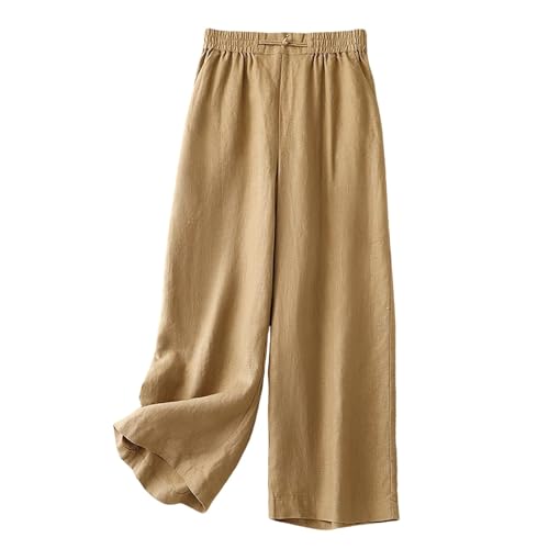 Generisch Pantalones de cintura alta con nueve puntos, holgados, pantalones súper calientes, pantalones casuales para mujer, pantalones de maternidad, dorado, M